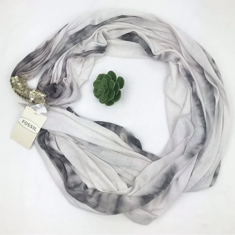 Fossil JENNA Ombre Sequin Infinity Scarf- New With Tags